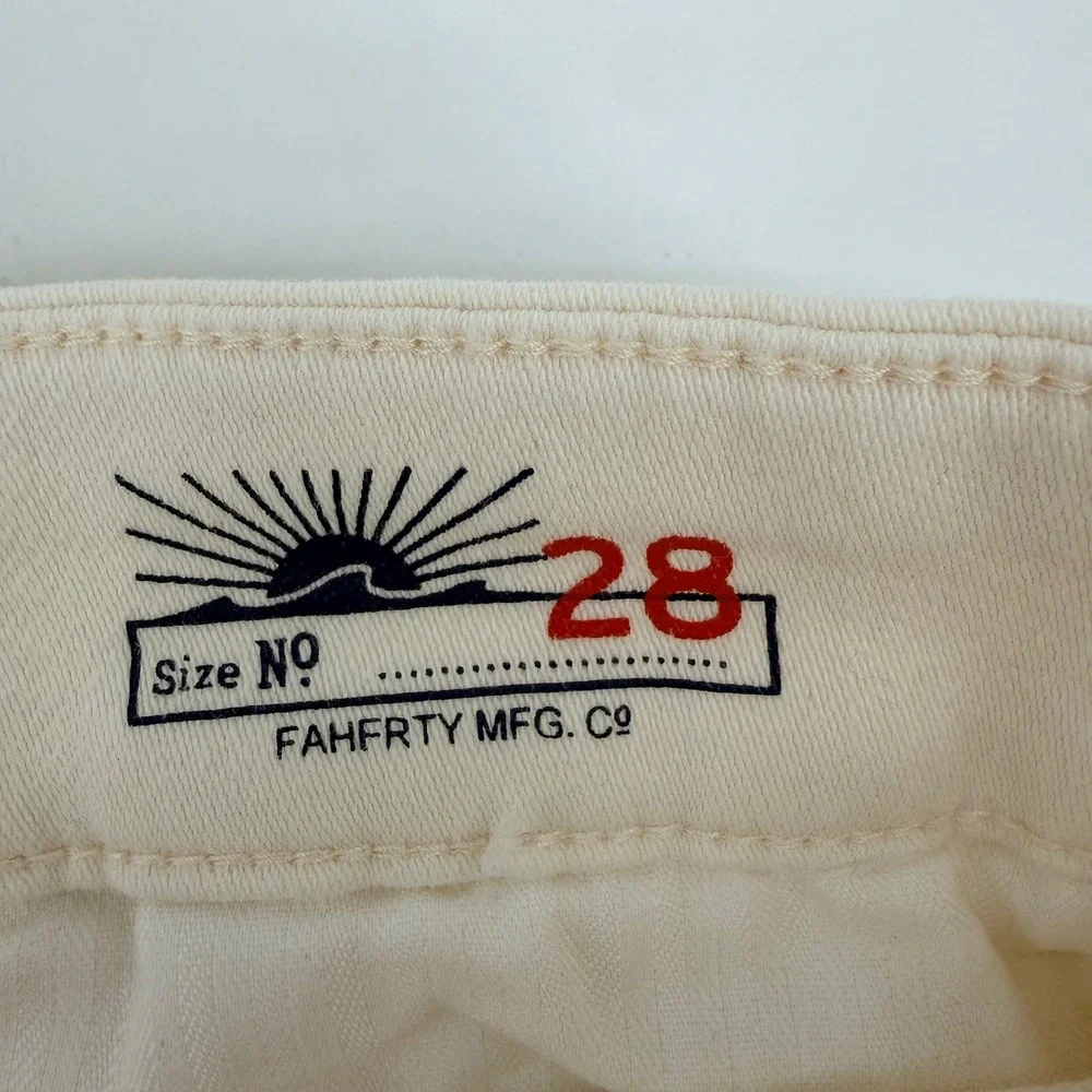Faherty Shorts Women 28 Cream High Rise Utility Patch Pocket Stretch Twill Short